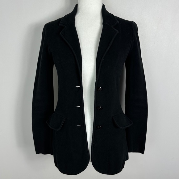 Ralph Lauren Black Knit SweaterBlazer Womens Size XS Double Button Professional - Picture 6 of 16